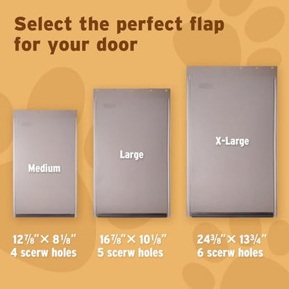 PAC11-11040 Dog Door Replacement Flap | Heavy-Duty PVC Material | 24 3/8" x 13 3/4" XL Size, BPA-Free & Weatherproof - size: Extra Large