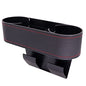 Car Cup Holder Seat Gap Organizer, Multifunctional Cup Drink Holders with PU Leather Cover,Side Insert Center Console Gap Filler Storage Box for Mug Bottle CellPhones Keys Coffee Coasters Cards - color: black