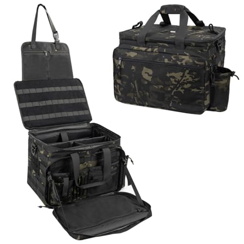 SCAVATA Patrol Bag Law Enforcement, Police Gear Car Front Seat Vehicle Organizer Bags with MOLLE System (Camo) - color: Camouflage