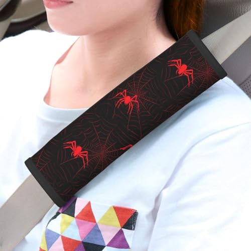 Halloween Steering Wheel Cover Elastic Non-Slip Car Steering Wheel Covers with Seat Belt Shoulder Pad for Women Men - color: Halloween