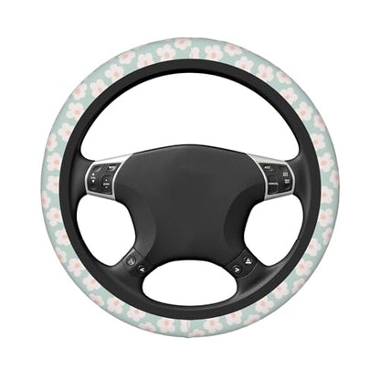 Car Steering Wheel Cover,Flower Universal Non Slip Wheel Protector 15 Inch Elastic Car Accessories for Men Women - color: Flower