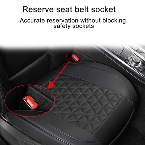 2PCS Leather Car Seat Cover, Vehicle Front Bottom Seat Protector Pad, Full Surrounded Waterproof Auto Seat Protective Cushion with Storage Pocket, Universal for SUV, Truck, Sedan（Black） - color: Front/Black