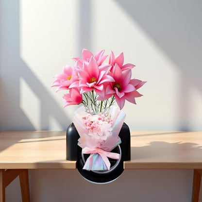 Pink Mini Dried Flowers Bouquet for Car Air Vent Clips, Car Air Outlet Perfume Decoration, Car Air Fresheners Interior Decoration Accessories