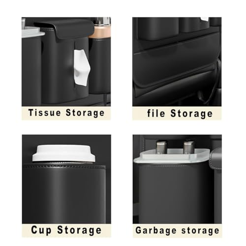 GMQ Backseat Car Organizer with Touch Screen,Protectors Kick Mats Travel Accessories for Kids,Multifunctional Seat Back Organizer Car Travel Organizer Accessories (Black, 1PC)