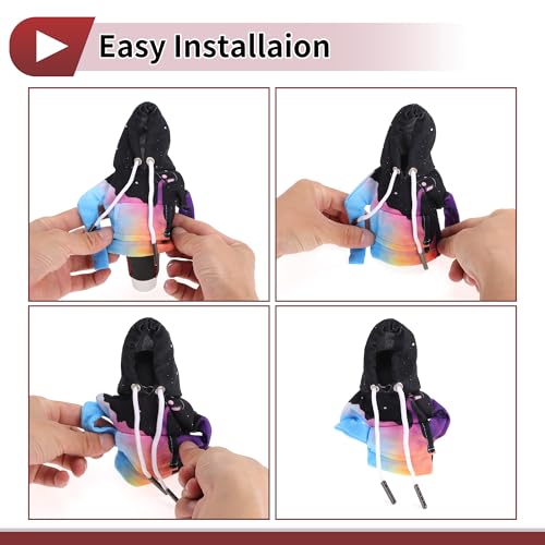 1 Pc Gear Shift Knob Cover Decoration Stick Shifting Handle Protector 5.91"x4.33" Hoodie Style Green Black Polyester