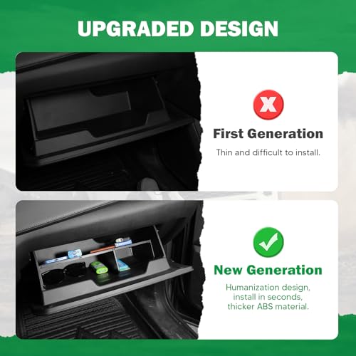 Karltys Glove Box Organizer with Storage Divider, Center Console Organizer Tray for Chevy Equinox(LT/Active/RS) 2025-2026 Accessories ABS Material