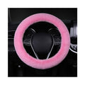 Fuzzy Steering Wheel Cover, 15 inch Soft Wool Fur Steering Wheel Protector, Fluffy Wheel Covers for Winter Warm, Car Interior Decoration Accessories for Women Men (Pink)