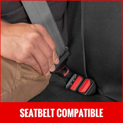AUTOYOUTH Red Seat Covers Front Seats Only, 3D Tyre Embossed Breathable Bucket Covers, Airbag Compatible, Quick Setup Universal Fit for Sedan, SUV, Truck, Van - color: Red, size: Front Seats Only (4 pieces)