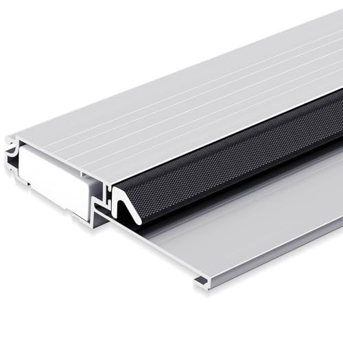 1 Pcs 4-9/16"x1"x72" Exterior Door Threshold Heavy Duty Silver Aluminum Outswing Fixed Bumper Sill, Composite Material Base with Aluminum Top and Seal Outswing Door Threshold (Silver) - color: Silver, size: 4-9/16"x1"x72"
