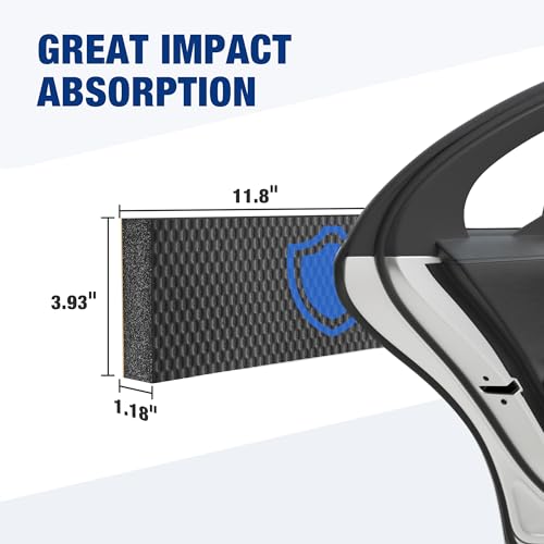 WORKPRO Garage Wall Protector, 4 Pack Garage Car Door Protector with 1.18” Ultra Thickness and Mesh Fabric Adhesive, Resilient NBR Foam Car Door Bumper Guards for Collision Protection