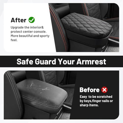 Autorder Center Console Cover for Nissan Frontier 2022-2025 2026 Accessories Armrest Cushion Cover Nappa Leather Middle Console Covers Frontier Console Cushion Pad Anti-Scratch - size: 22-25 Nissan Frontier