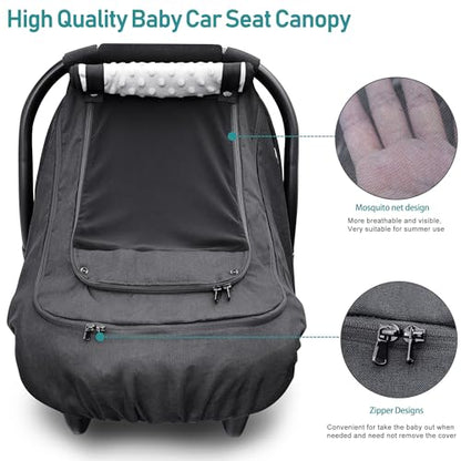 Waterproof Baby Car Seat Cover，YVMVDV Patented Cold Weather Carseat Cover for Babies,Infant Car Seat Cover Canopy for Boy Girls,Windproof Car Seat Canopy, Keeps Babies Warm and Cozy Black - color: Thick-Black