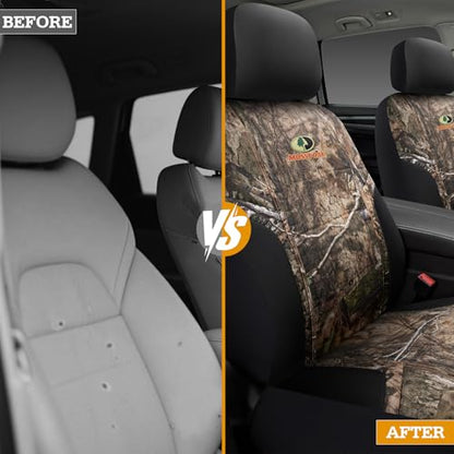 Mossy Oak Camo Seat Covers, Airbag Compatible, Universial Fit, Fit Most Bucket Seats - Made with Premium Rip-Stop Oxford Fabric - Official Licensed Product - size: Oxford Camo Low Back Front