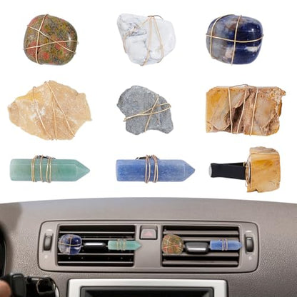 DICOSMETIC 8Pcs Crystal Car Vent Clips Irregular Gemstone Vent Clips Natural Stone Car Decoration with Clip Cars Air Freshener Clip with Iron Wire for Women Men - style: Irregular