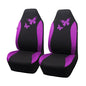 Flying Banner Butterfly car seat Covers ful Set Fashion Universal Lady Woman Female Rear Bench Split Colorized (2 Fronts, Purple) - color: Purple, size: 2 Fronts