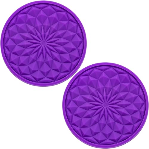 2 Pack Silicone Car Cup Holder Coaster – 2.75 Inch Non-Slip Drink Mat, Universal Fit for Most Vehicles – Cute & Functional Auto Accessories (Purple) - color: Purple, size: 2 pcs