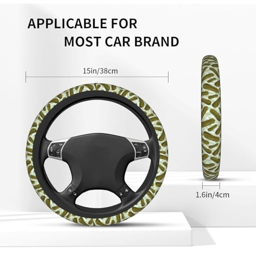 Pickles Steering Wheel Covers Non Slip Neoprene Steering Wheel Protector Cover Universal 15 Inch for Men Women Car Truck - color: Pickles