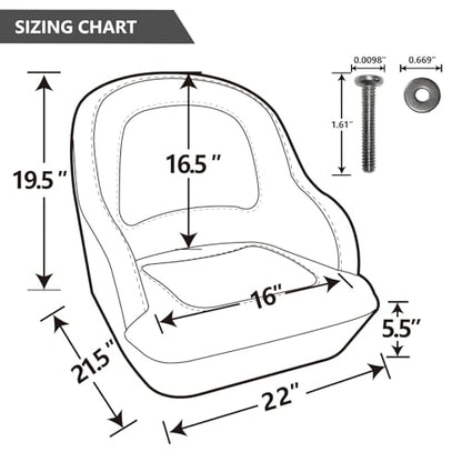 NORTHCAPTAIN Pontoon Boat Seat Captain Bucket Seat with Boat Seat Cover - color: D-Light Grey/Charcoal