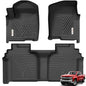 YITAMOTOR Floor Mats for 2019-2026 Chevrolet Silverado/GMC Sierra 1500 & 2020-2026 Chevy Silverado/GMC Sierra 2500HD/3500HD Crew Cab With Underseat Storage Box Bucket Seat, 1st & 2nd Row, Black - style: 2019-2026 w/ Rear Under Seat Storage Box