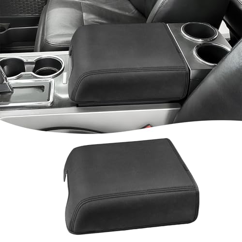 Center Console Cover for Ford F150 XL XLT 2004-2014, Expedition 2007-2014, Lincoln Mark LT 2006-2008, PU Leather Armrest Lid Protector, Anti-Scratch, Black (Fits Bucket Seat Console Only) - size: Bucket Seat, 04-14 F150 XL XLT, black stitch