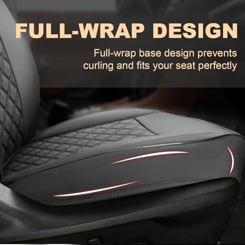 Front Car Seat Covers for Land Rover,Leather Waterproof Seat Protector Custom Fit Land Rover Defender Discovery Range Rover Evoque Sport Velar,2 Pack,Black - color: Black
