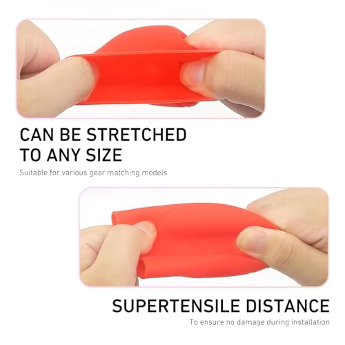 2 PCS Car Gear Shift Knob Cover, Anti-Slip Gear Stick Shifter Protector, Elastic Silicone Shift Protector Cover, Universal for Men, Women, Truck, SUV (Black) - color: Black