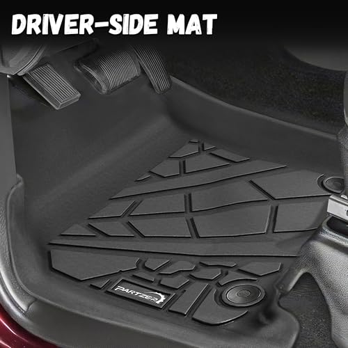 Floor Mats for 2019-2025 2026 Ram 2500/3500 Crew Cab w/Bucket Seats (Not for PTO KIT Models), All Weather TPE Car Mats for Dodge Accessories Non-Slip Floor Liners (NOT Mega Cab)