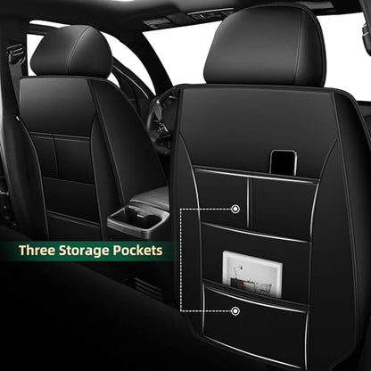 for Toyota Tacoma Seat Covers 2024 2025 2026 Double Crew Cab Car Seat Covers, Leather Ice Silk Waterproof Trucks Pickup Seat Covers Custom Fit for Toyota Tacoma