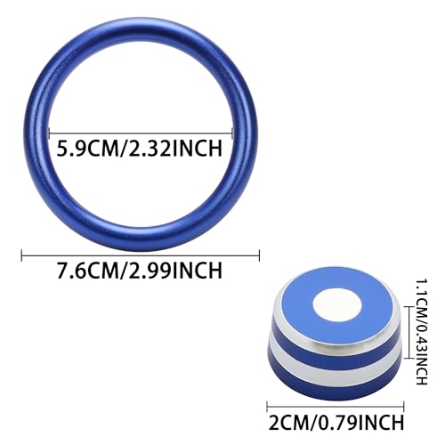 TOMALL 6pcs Aluminum AC Vent Outlet Ring Cover Compatible with Nissan 14th Gen Sentra 2020 2021 2022 2023 2024 2025 Air Conditioning Vent Trim Decoration Interior Accessories (Blue)