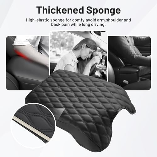 Autorder Center Console Cover for 2011-2016 Ford F250/F350/F450/F550 Accessories Armrest Cushion Cover Leather Middle Console Covers Anti-Scratch Armrest Pad for Pet (Bucket Seat Only) - size: 2011-2016 Ford F250