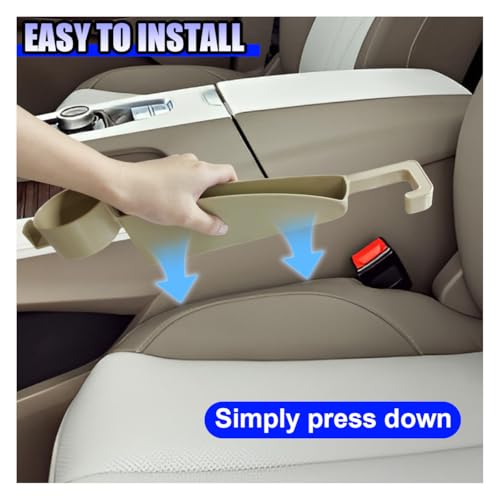 YoRise 2PCS Dual Slot Car Seat Gap Filler Organizer, Multifunctional Car Side Seat Gap Guard Spacer with Cup Holder, Universal Auto Storage Accessories for Preventing Items Falling Out (Beige)