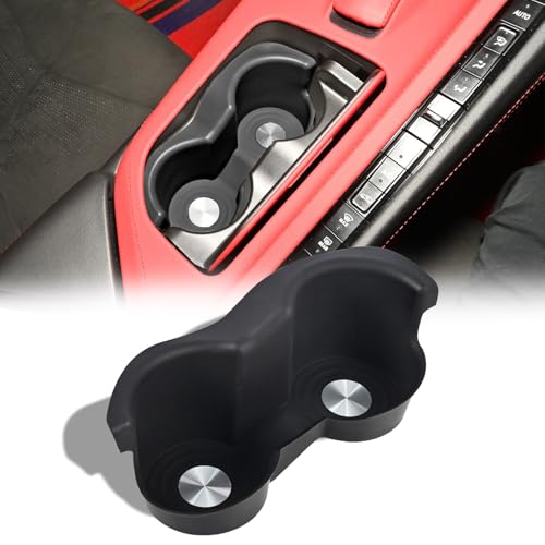 Cup Holder Coaster Inserts,Silicon Center Console Front Cup Holder Box Drink Holder Organizer Interior Accessories for Corvette C8 Stingray Z51 2020+ for C8 Z06 2023+/E-ray 2024+ (Black) - color: BLACK