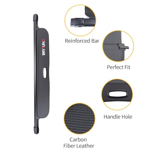 Cargo Cover for Honda CRV 2026 2025 2024 2023, Retractable Cargo Trunk Cover for 23-26 Honda CRV - style: Carbon Fiber Leather - No Extension