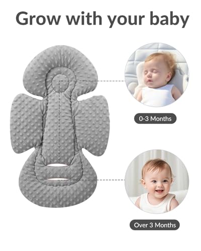Generic Infant Insert Compatible with Mamaroo Swing & Graco Swing and Infant Car Seat, Newborn Insert Baby Head Body Support, Reversible Design, Breathable Soft Fabric, 1Pcs - Dots, Dark Gray - color: Dots, Dark Gray