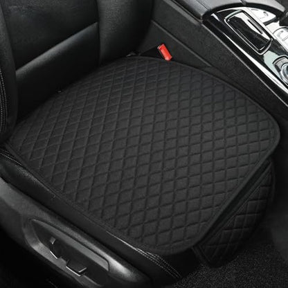 Linen Car Seat Covers,Bottom Seat Covers for Cars Include 1 Piece Front Driver Seat Pad Mat Universal Fits 90% Vehicles,SUVs,Cars,Sedans(1Piece-Black) - color: A-Black, size: 1 Front Bottom Seat Covers