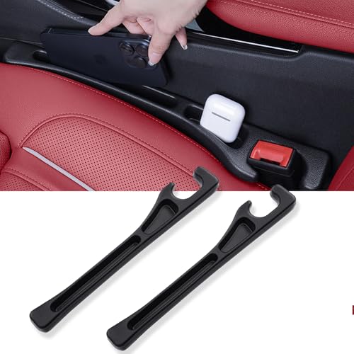 Car Seat Gap Organizer,Seat Gap Filler with Seat Belt Holes,Universal Fit for SUV/Truck/Pickup(Black,2Pack)
