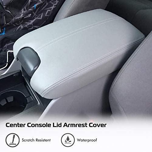 A ABIGAIL Center Console Armrest Cover Repacement Compatible with 2008 2009 2010 2011 2012 Honda Accord Auto Leather Suture Console Lid Cover Replacement (Gray) - color: Gray