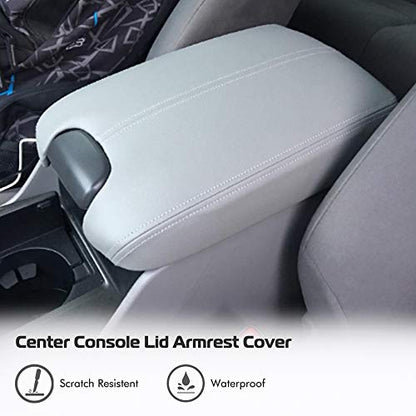 A ABIGAIL Center Console Armrest Cover Repacement Compatible with 2008 2009 2010 2011 2012 Honda Accord Auto Leather Suture Console Lid Cover Replacement (Gray) - color: Gray