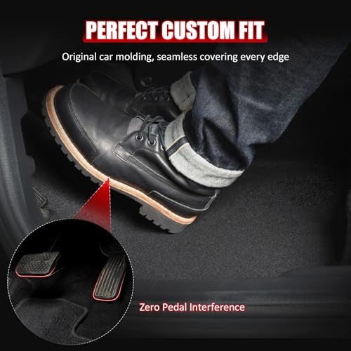 IKON MOTORSPORTS, Nylon Car Floor Mats Compatible with 2021-2025 Buick Envision, OE Fitment Style Black Driver Passenger Car Carpets, Front Rear 4PCS Full Set