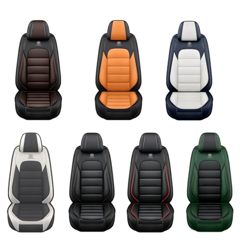 Car Seat Covers for Chrysler 200 2011-2017, Durable Premium Nappa Leather Seats Cover, Modern Sport Seat Cover, Full Wrap Original Car Seats (5 Seats, Black&Coffee)