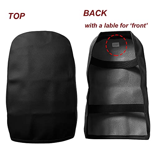 DEYTOP Console Cover for Cadillac XT5 2017-2026 Armrest Cover for Cadillac XT5 2025 2026 Accessories Anti-Scratch Leather Armrest Pad Protector (Black with Black Stitches)