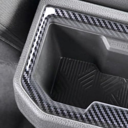 INTGET Rear Cup Holder Panel Cover for 2024 2025 2026 Toyota Tacoma Accessories/2025 2026 4Runner ABS Plastic Interior for Tacoma SR/SR5/TRD PreRunner/Sport/Off-Road (Carbon Fiber, Rear Cup Holder) - size: Rear Cup Holder Panel Cover