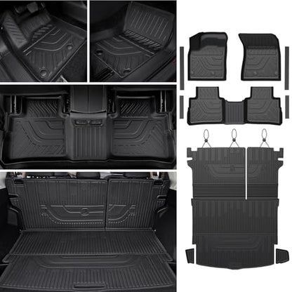 Floor Mats Set for Nissan Rogue 2021-2025 2026 (Not fit Sport), All Weather TPE Backrest Mat Trunk Mat Cargo Liner Door Sill Guards Accessories(for Nissan Rogue | 2021-2026)