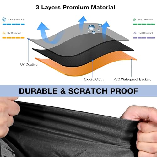 NEVERLAND Trailerable Boat Cover Waterproof Heavy Duty Marine Grade Polyester Canvas Fits V Shape/V-Hull and Tri-Hull Runabouts, Pro-STYL, Bass Boats (Boat Length 17-19ft, Beam Width up to 102",Black) - color: Black, size: C: 17'-19' Long, Beam width up t