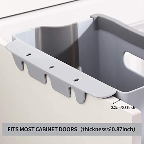 Hanging Collapsible Trash Can - 9L Wall Mounted Foldable Waste Bin for Kitchen Cabinet Door - Quickly Clean Counter, Sink, Bathroom - RV, Car, Camping Folding Garbage Basket (Gray) - color: Gray
