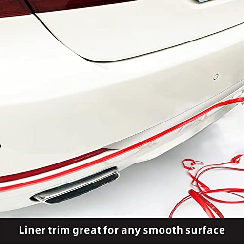 16Ft Solid Red Car Motor Bike Self-Adhesive Exterior and Interior Molding Trim Universal Dashboard Bumper Window Door Body Side Decorative Strip Scratch-Proof (Width: 1/4 inch (6mm)) - style: Width: 1/4 inch (6mm)