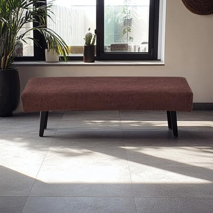 FUANGUI Waterproof Bench Cover, Stretch Jacquard Dining Bench Cover for bedrooms, Living Rooms, Kitchens, Protector Chair Bench Piano Bench Seat Covers Stool Slipcover Removable, Washable - Coffee - color: Jacquard Coffee
