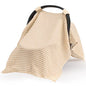 SERAPHY 100% Muslin Cotton Car Seat Covers for Babies, Universal Baby Car Seat Cover, Breathable Muslin Carseat Cover Canopies for Boys and Girls, Soft Infant Car Seat Cover for Summer — Beige - color: Beige