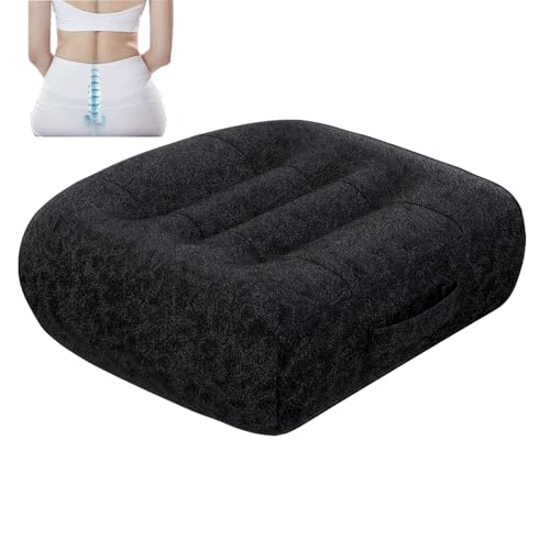 adult short driver car seat booster/booster seat for adults/thick Office Chair Booster Seat,for Short People Effectively Increase Field of View Lower Back Fatigue Relief,for Cars,Office,Home（black） - color: Plush-black