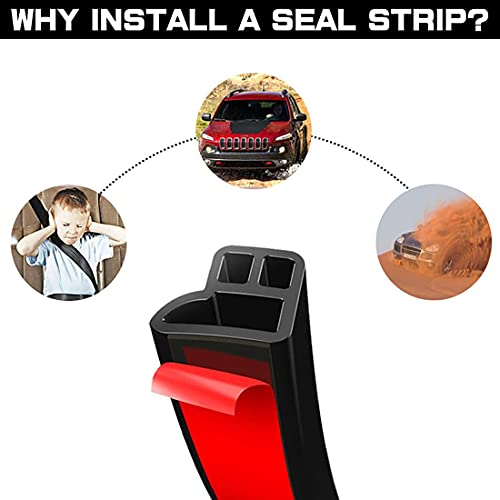 19.7FT Universal Car Weather Stripping, Self-Adhesive Door Rubber Seal Strip, Auto Engine & Window Noise Insulation (47/100" x 2/5") - size: 16.5 Feet Long